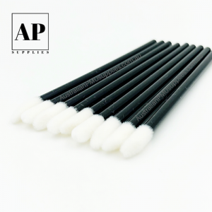 Fine Disposable Lip Applicator, Eyebrow and Eyeliner Brush - Black (50 pcs)