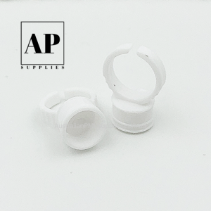 Pigment Cup Rings - White (100 pcs) with Size Selection