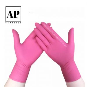 Nitrile gloves pink